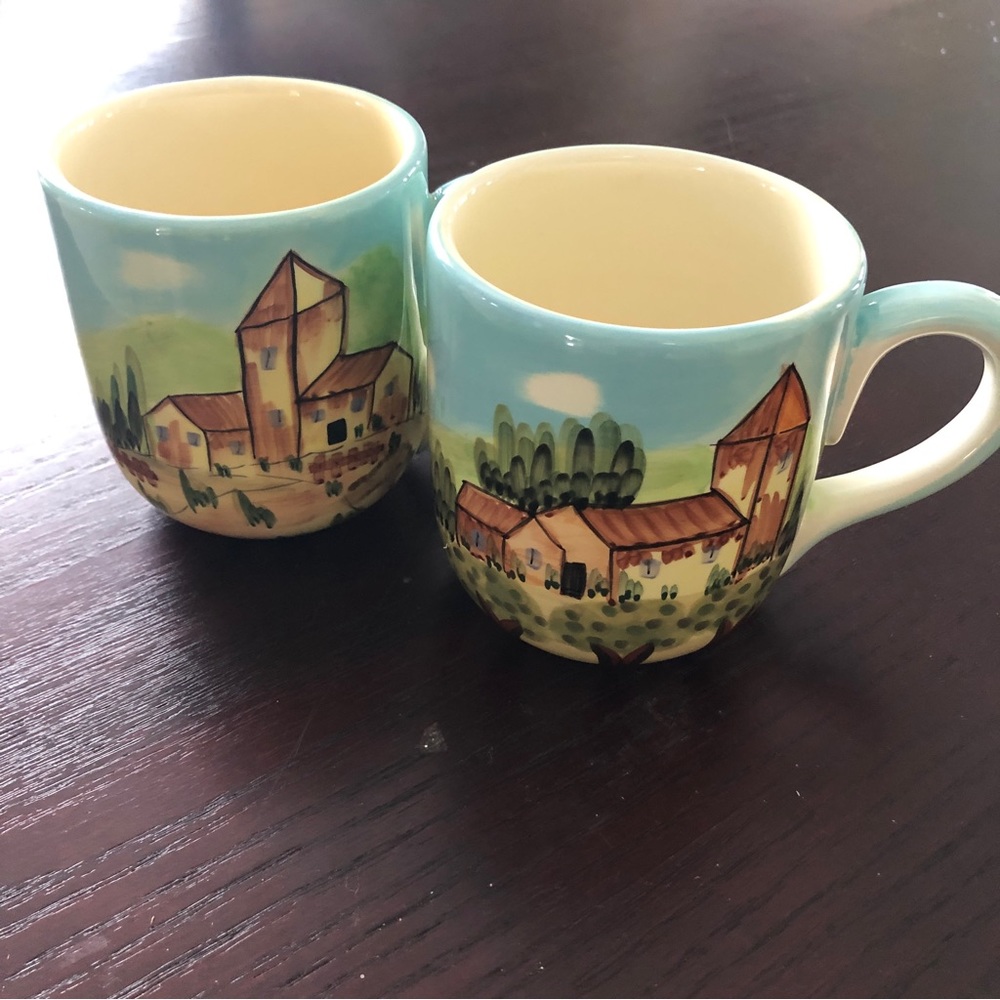 Pair of Italian Scenery Mugs